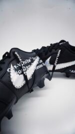 OW Jordan 1 Leather Sewn Football Cleats - Image 3