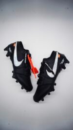 OW Jordan 1 Leather Sewn Football Cleats - Image 2