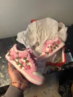 Pink Embroidered Petals