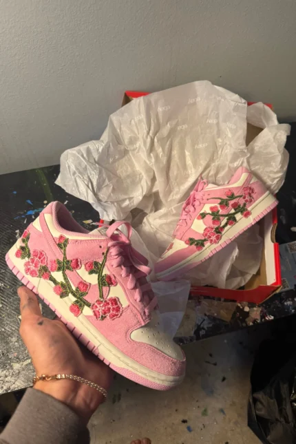 Pink Embroidered Petals